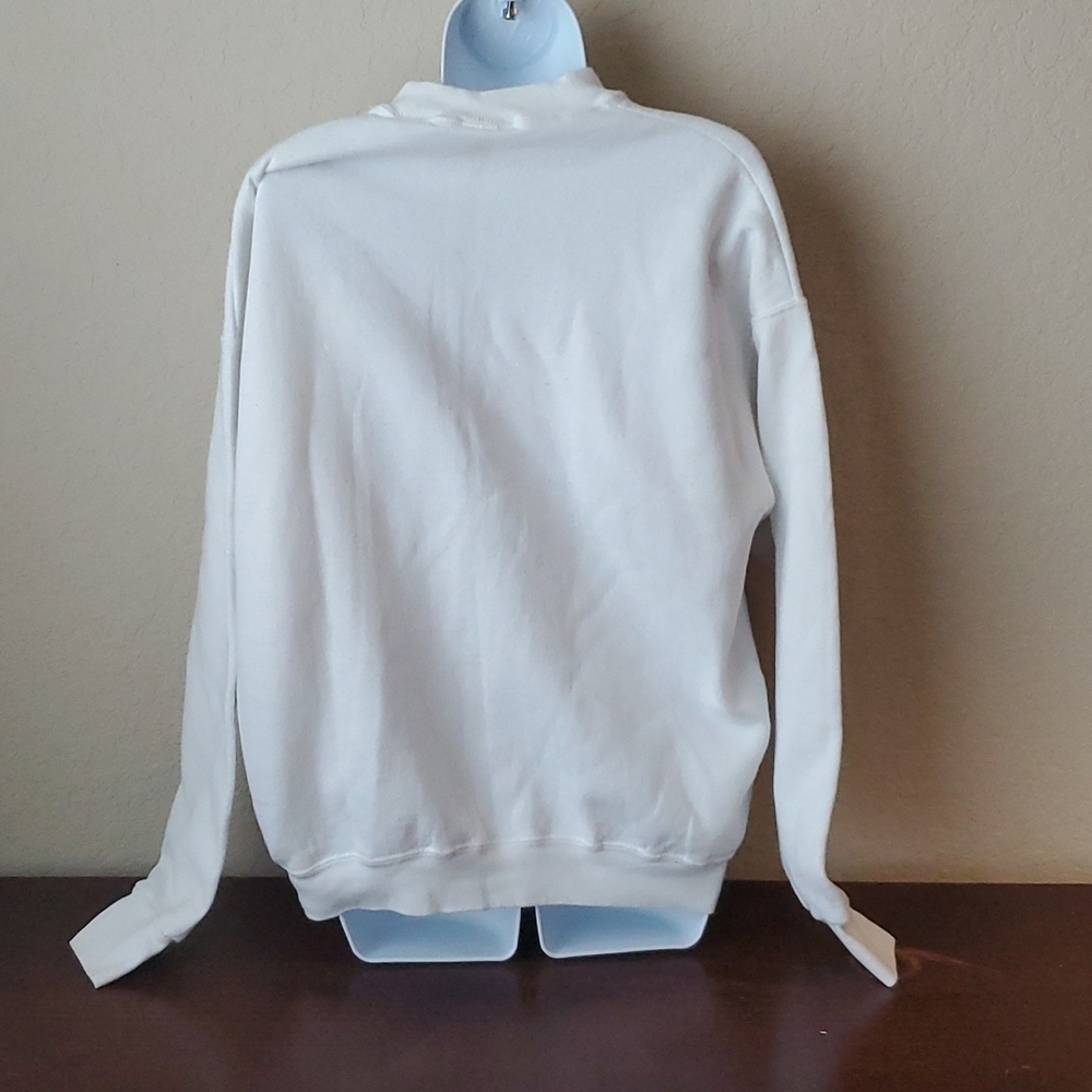 VTG white sweater XL, "What part of no don't you understand?" - Picture 4 of 12